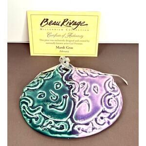2004 Gail Pittman Mardi Gras Ornament Beau Rivage Certificate of Authenticity